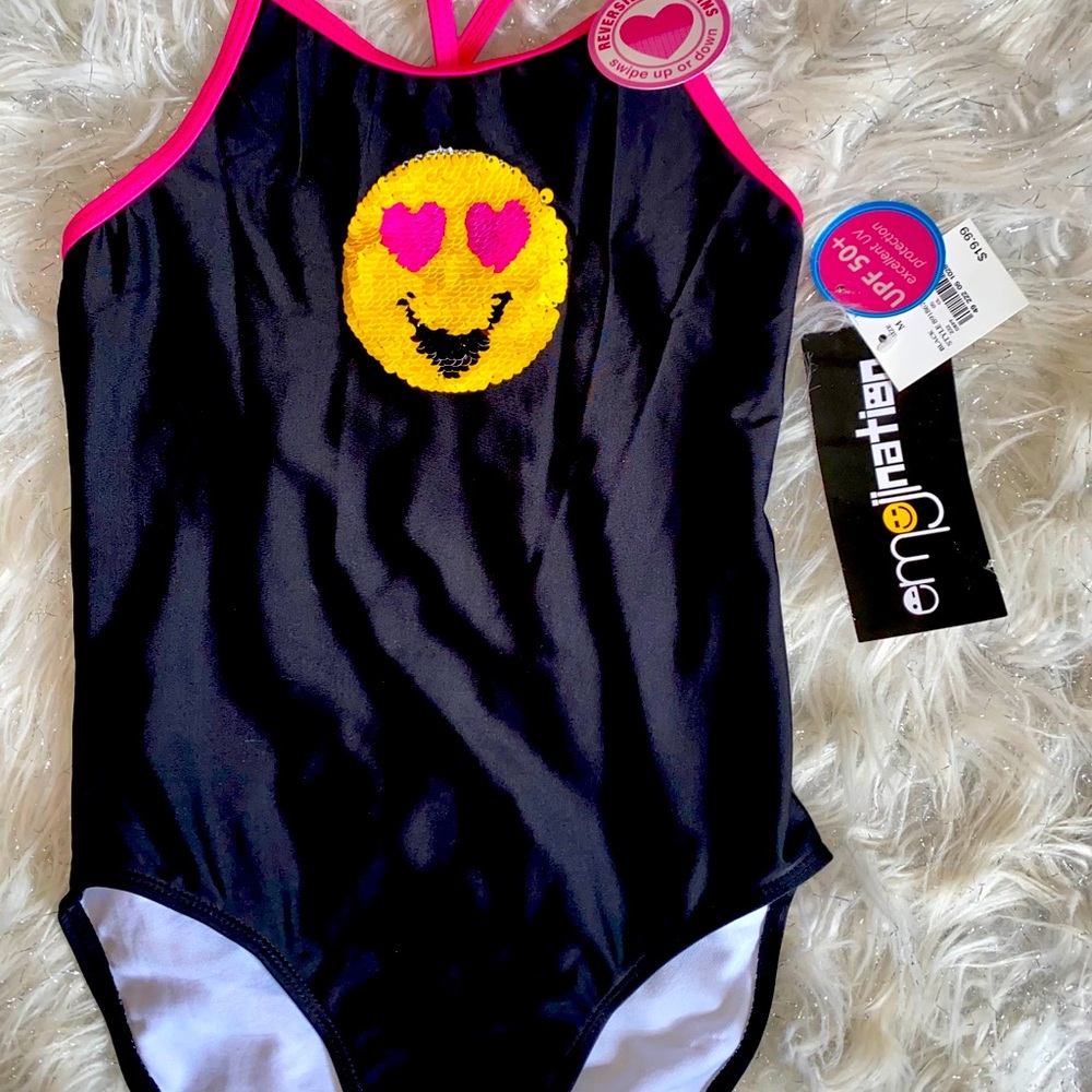 NWT Emojination reverse sequins bathing suit